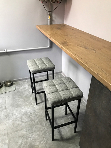 Барный стул Лофт ткань канди грей / черный матовый фото покупателя 229