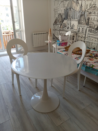 Стеклянный стол Tulip 90 white фото покупателя 27