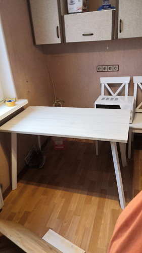 Стол Тринити Лофт 120 32 мм бетон / черный матовый фото покупателя 33