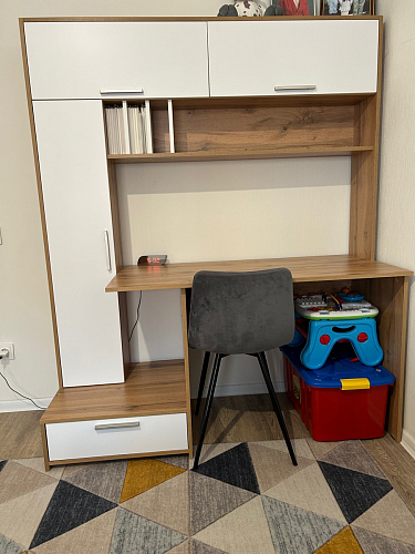 Письменный стол Лайт 03.243 дуб золотой (craft) / белый премиум фото покупателя 86