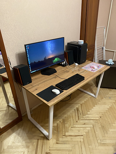 Деревянный стол Лота Лофт 120х75 белый матовый / дуб крафт золотой фото покупателя 1009