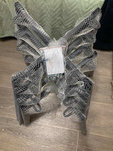 Стул на металлокаркасе Чилли синяя ткань / белый фото покупателя 544