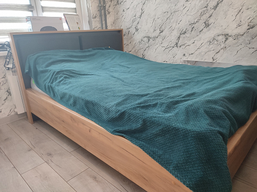 Двуспальная кровать Клауд 160х200 парящая дуб крафт золотой / антрацит фото покупателя 447