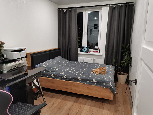 Двуспальная кровать Клауд 160х200 парящая дуб крафт золотой / антрацит фото покупателя 123