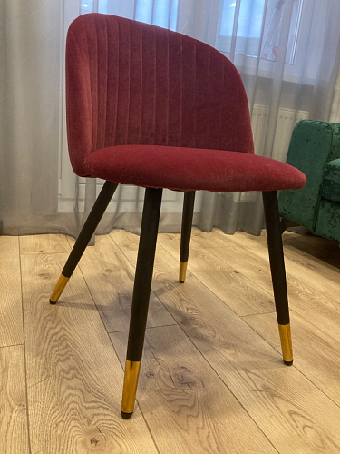 Стул на металлокаркасе Gabi 1 light purple / black / gold фото покупателя 71