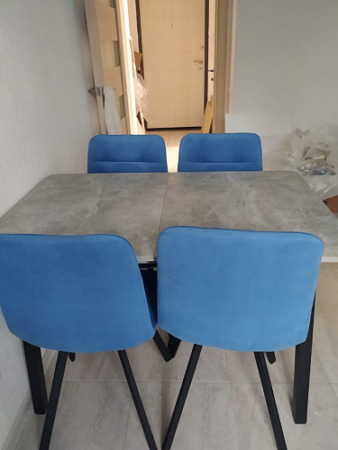 Стул на металлокаркасе Чилли синяя ткань / белый фото покупателя 1327