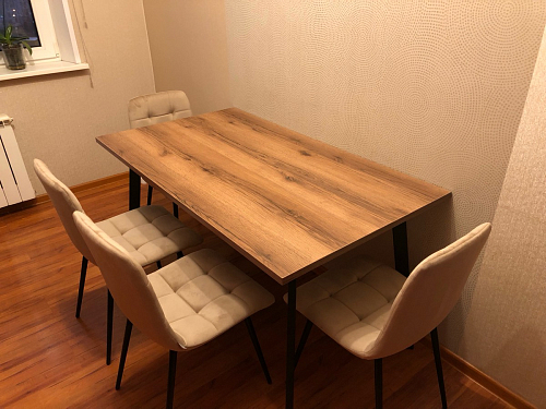 Стол Тринити Лофт 140 25 мм дуб делано темный / белый фото покупателя 36