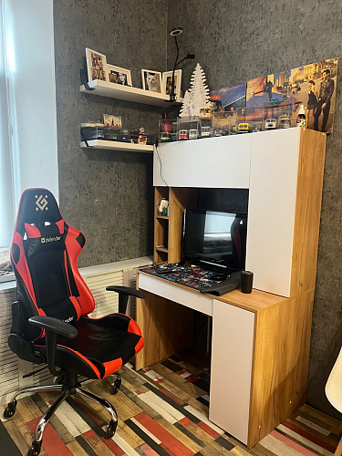 Письменный стол Комфорт 12.71 дуб золотой craft / белая аляска фото покупателя 139