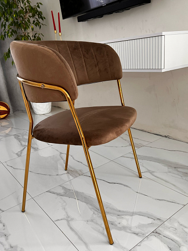 Стул на металлокаркасе Kamelia gold / gray фото покупателя 62