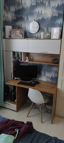 Письменный стол Лайт 03.243 дуб золотой (craft) / белый премиум фото покупателя 203