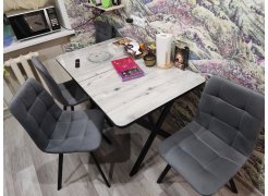 Стул на металлокаркасе Чилли синяя ткань / белый фото покупателя 118