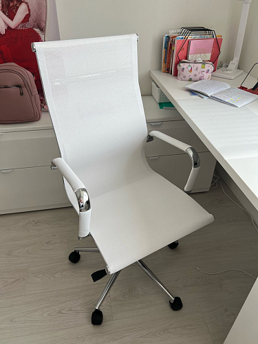 Компьютерное кресло Reus белая сетка / хром фото покупателя 11