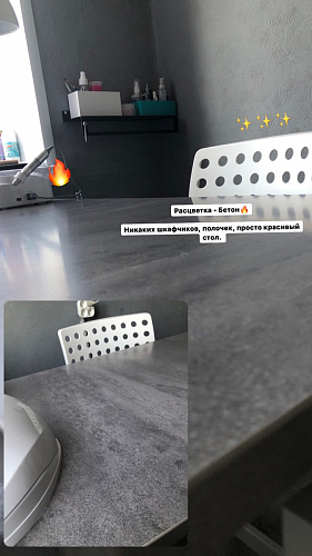 Стол Тринити Лофт 120 32 мм бетон / черный матовый фото покупателя 231