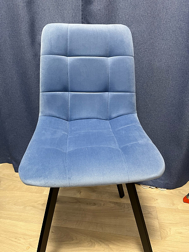 Стул на металлокаркасе Чилли К светло-серый велюр / черный каркас фото покупателя 744