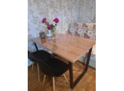 Деревянный стол Лота Лофт 120(160)х75 черный матовый / бетон светлый фото покупателя 98