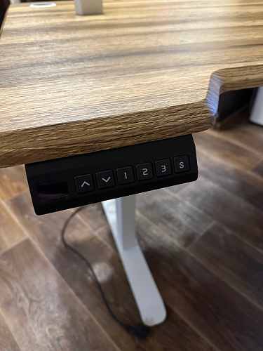 Компьютерный стол Маркос 140х80 голубой / черный фото покупателя 32