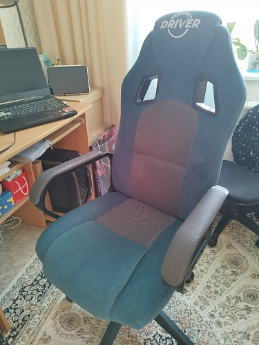 Компьютерное кресло Driver/Драйвер кожзам черный / серый фото покупателя 122