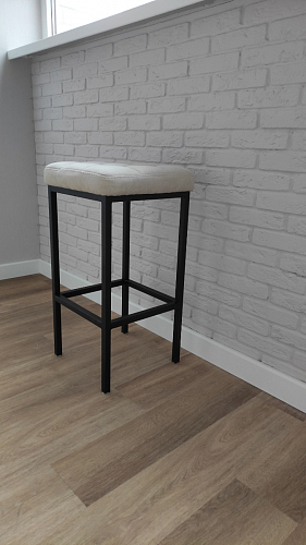 Барный стул Лофт кожзам темно-серый / черный матовый фото покупателя 24