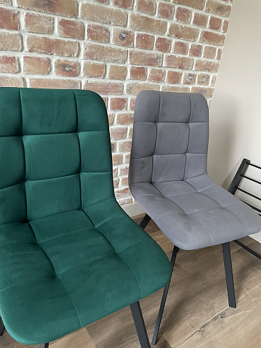 Стул на металлокаркасе Чилли К темно-серый (velutto 32) / черный фото покупателя 672