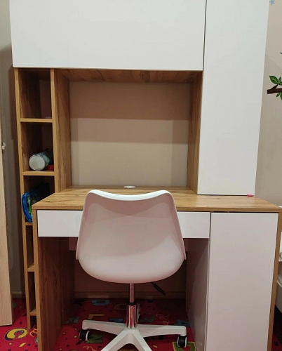 Письменный стол Комфорт 12.71 дуб золотой craft / белая аляска  - Уцененный экземпляр фото покупателя 164