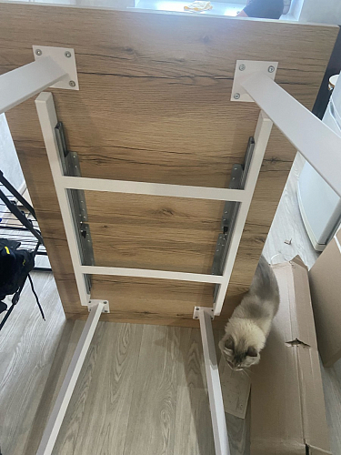 Стол раскладной Колон Лофт 120 32 мм дуб галифакс табако / черный матовый фото покупателя 41