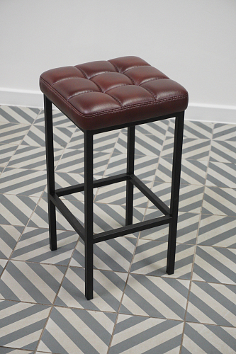 Барный стул Лофт ткань катания корица / черный матовый из шоурума 6