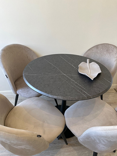 Стол Тулип 80х73 мрамор черный / белый фото покупателя 26