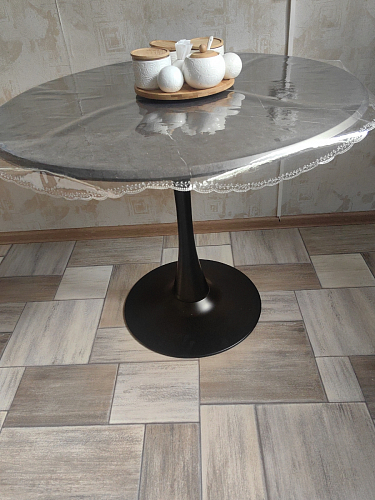 Стол Тулип 90х73 дуб вотан / белый  - Уцененный экземпляр фото покупателя 126