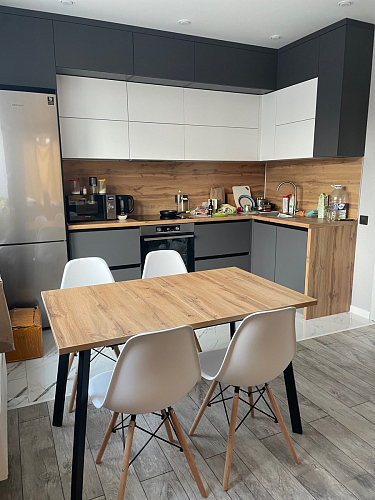 Стол Тринити Лофт 120 32 мм дуб галифакс табако / черный матовый фото покупателя 621