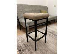 Барный стул Лофт кожзам темно-серый / черный матовый фото покупателя 48