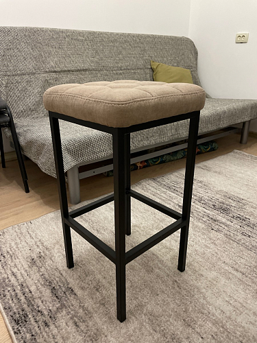 Барный стул Лофт ткань канди грей / черный матовый фото покупателя 49