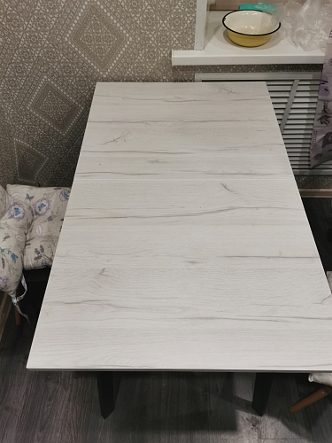 Стол раскладной Колон Лофт 120 32 мм дуб галифакс табако / черный матовый фото покупателя 14