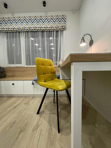 Стул на металлокаркасе Чилли синяя ткань / белый фото покупателя 1399