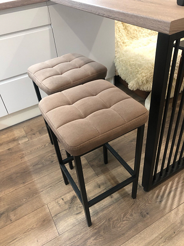 Барный стул Лофт микровелюр катания изумруд / черный матовый фото покупателя 48