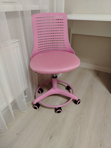 Компьютерное кресло Kiddy/Кидди розовое ткань (сетка) фото покупателя 10
