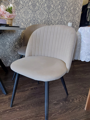 Стул на металлокаркасе Gabi 1 light blue / black / gold фото покупателя 205