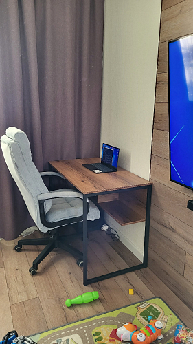 Письменный стол Клер Лофт дуб делано темный / черный матовый фото покупателя 49