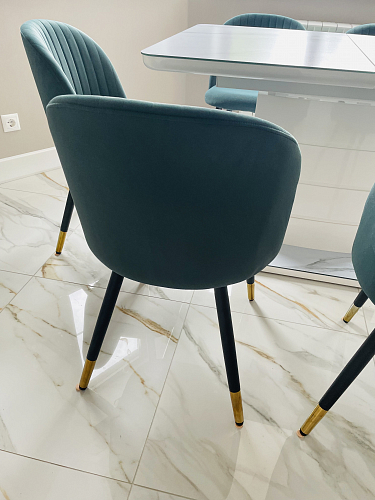 Стул на металлокаркасе Gabi green / black / silver фото покупателя 146