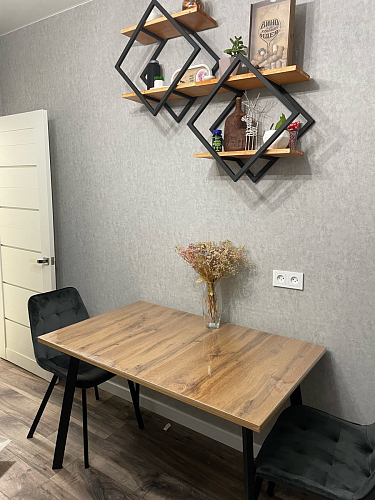 Стол раскладной Колон Лофт 120 32 мм дуб галифакс табако / черный матовый фото покупателя 68