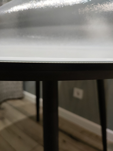 Стеклянный стол Абилин 100(140)х100х76 мрамор черный / черный матовый фото покупателя 9