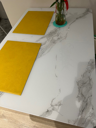 Стол на тумбе Бугун белый / золото фото покупателя 78