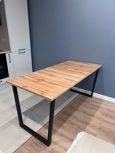 Стол Лота Лофт 140 25 мм черный матовый / дуб вотан фото покупателя 727