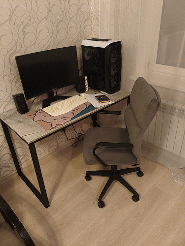 Компьютерное кресло Benefit/Бенефит флок бежевый 7 фото покупателя 51