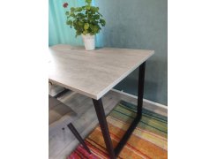 Деревянный стол Лота Лофт 120(160)х75 черный матовый / бетон светлый фото покупателя 530