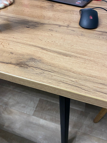 Стол Тринити Лофт 140 25 мм дуб делано темный / белый фото покупателя 72