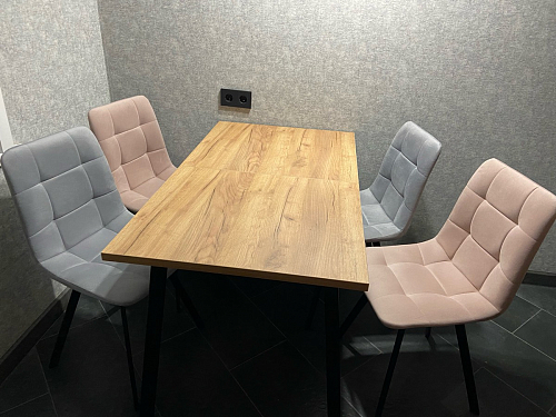 Стул на металлокаркасе Чилли синяя ткань / белый фото покупателя 751