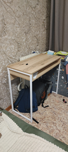 Письменный стол Лео Лофт черный матовый / дуб делано темный фото покупателя 4