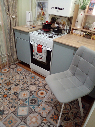 Стул на металлокаркасе Чилли синяя ткань / белый фото покупателя 306