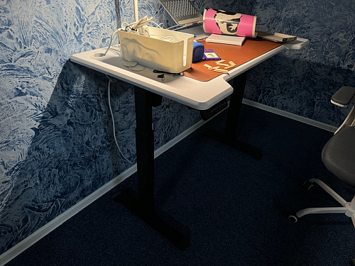 Компьютерный стол Маркос 140х80 тауп / черный фото покупателя 8