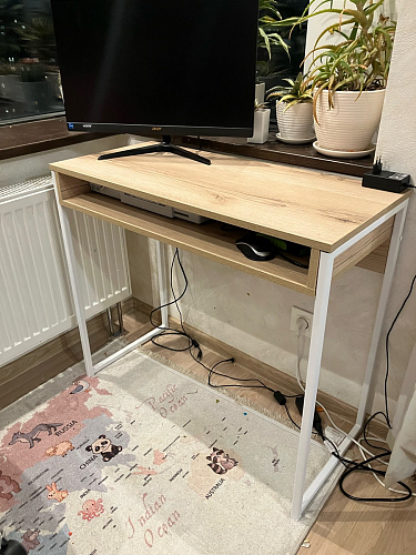 Письменный стол Лео Лофт черный матовый / дуб делано темный фото покупателя 49